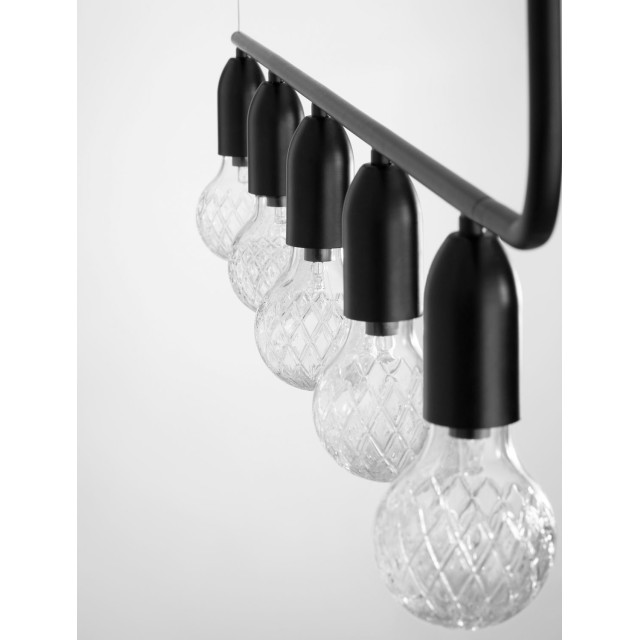 Black Metal & Clear Glass LED G9 5x6 Watt 230 Volt IP20 Bulb Excluded L: 128 H: 120 cm 9536419