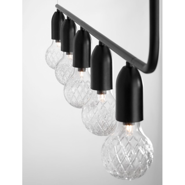 Black Metal & Clear Glass LED G9 5x6 Watt 230 Volt IP20 Bulb Excluded L: 128 H: 120 cm 9536419