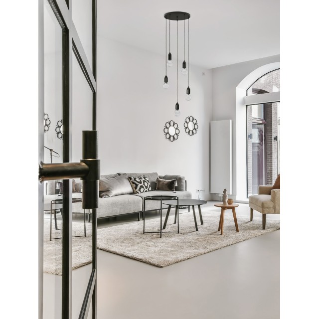 Black Metal & Clear Glass LED G9 5x6 Watt 230 Volt IP20 Bulb Excluded D: 40 H: 150 cm 9536420