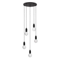 Black Metal & Clear Glass LED G9 5x6 Watt 230 Volt IP20 Bulb Excluded D: 40 H: 150 cm 9536420