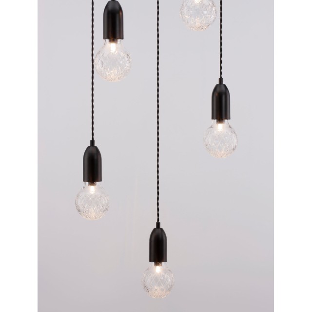 Black Metal & Clear Glass LED G9 5x6 Watt 230 Volt IP20 Bulb Excluded D: 40 H: 150 cm 9536420