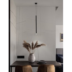 Black Aluminum LED 6 Watt 220-240 Volt 365Lm 3000K IP20 D: 8 H: 150 cm Adjustable Height