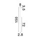 Black Aluminum LED 6 Watt 220-240 Volt 365Lm 3000K IP20 D: 8 H: 150 cm Adjustable Height
