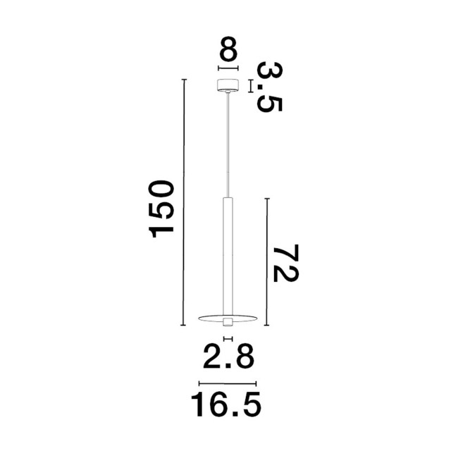 Black AluminumLED 6 Watt 220-240 Volt365Lm 3000K IP20D: 16.5 H: 150 cm Adjustable Height