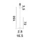 Black AluminumLED 6 Watt 220-240 Volt365Lm 3000K IP20D: 16.5 H: 150 cm Adjustable Height