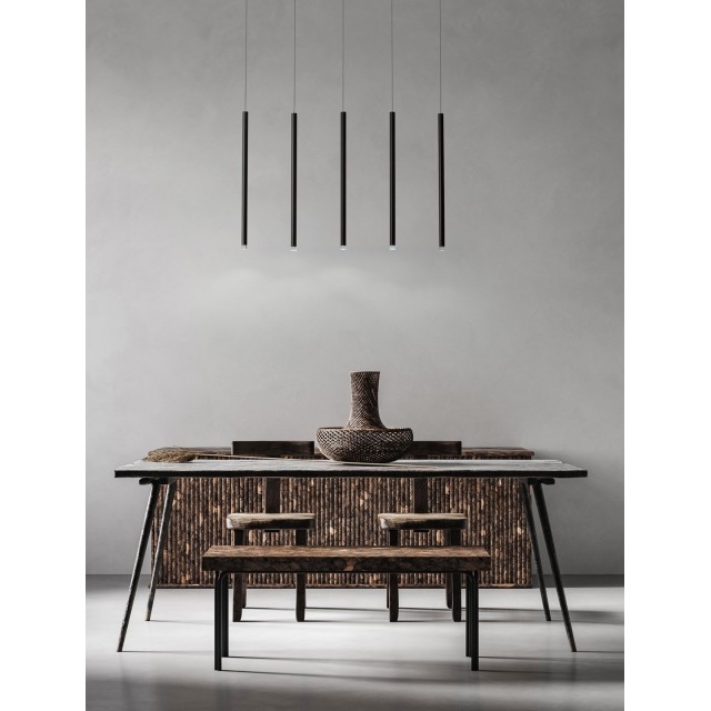 Black AluminumLED 27 Watt 220-240 Volt1301Lm 3000K IP20L: 110 H: 150 cm Adjustable Height