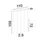 Black AluminumLED 27 Watt 220-240 Volt1301Lm 3000K IP20L: 110 H: 150 cm Adjustable Height