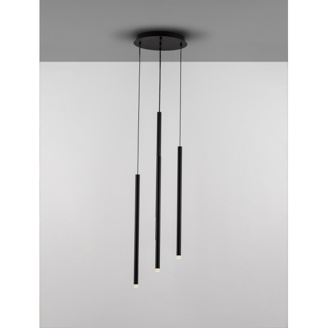 Black AluminumLED 27 Watt 220-240 Volt1312Lm 3000K IP20D: 35.5 H: 150 cm Adjustable height