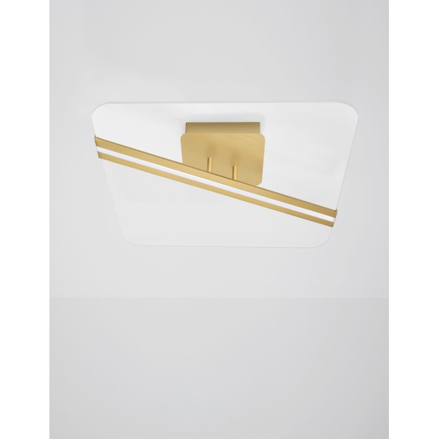 Gold Aluminium & Acrylic LED 33 Watt 230 Volt 2162Lm 3000 IP20 L: 50 W: 50 H: 11.5 cm 9545233