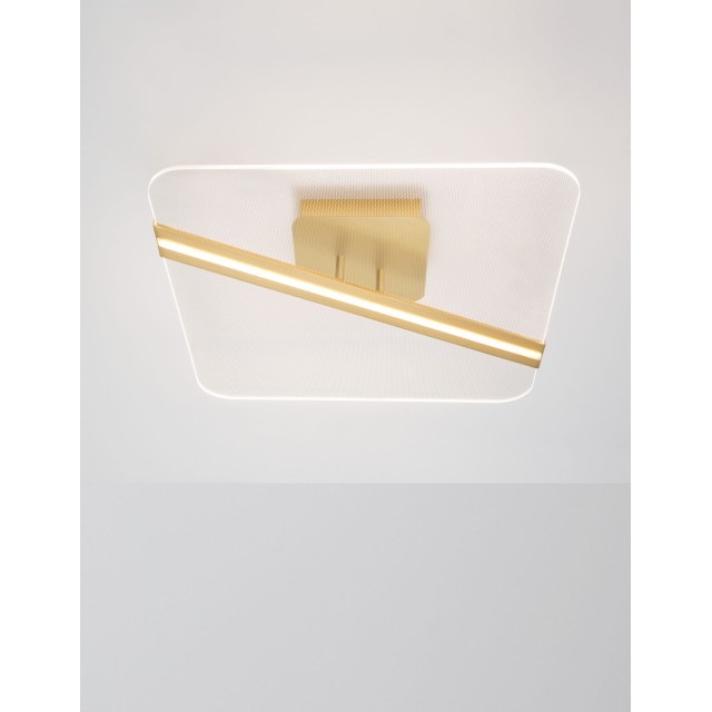 Gold Aluminium & Acrylic LED 33 Watt 230 Volt 2162Lm 3000 IP20 L: 50 W: 50 H: 11.5 cm 9545233