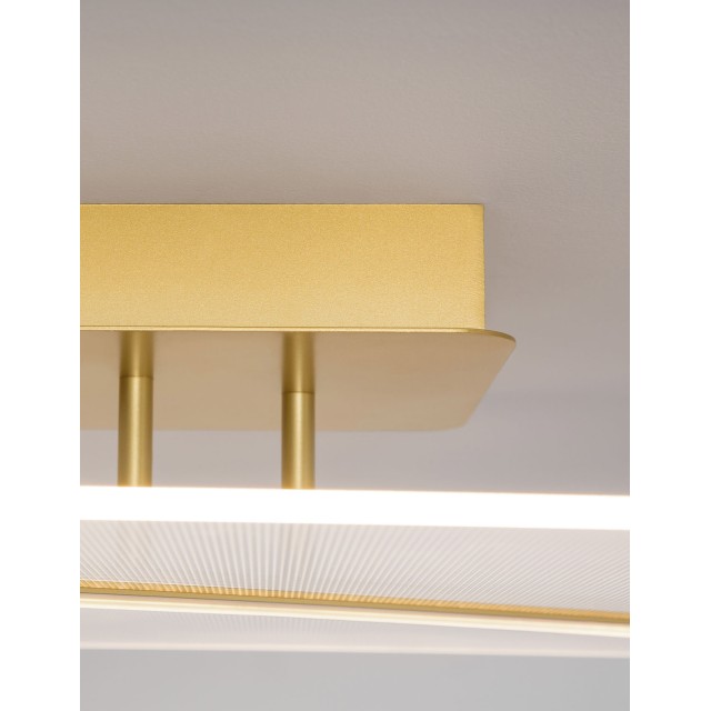 Gold Aluminium & Acrylic LED 33 Watt 230 Volt 2162Lm 3000 IP20 L: 50 W: 50 H: 11.5 cm 9545233