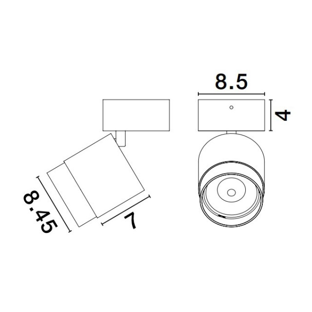 Σποτ Φωτιστικό Οροφής 15W Μαύρο-Χρυσό Spectre 9551830 Nova Luce