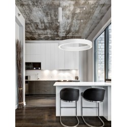 Triac Dimmable Sandy White Aluminium & AcrylicLED 40 Watt 230 Volt2153Lm 3000K IP20D: 60 H: 200 cm Adjustable Height