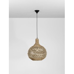 Dried Water Hyacinth Black Fabric Wire & Base LED E27 1x12 Watt 230 Volt IP20 Bulb Excluded D: 46 H1: 51.5 H2: 205 cm 9586508
