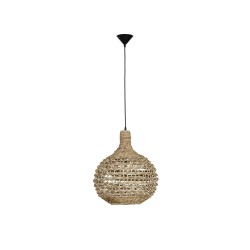 Dried Water Hyacinth Black Fabric Wire & Base LED E27 1x12 Watt 230 Volt IP20 Bulb Excluded D: 46 H1: 51.5 H2: 205 cm 9586508