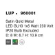 Satin Gold Metal LED GU10 1x5 Watt 230 Volt IP20 Bulb Excluded D: 8 W: 6.7 H: 10.9 cm 960001