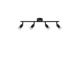 Satin Black Metal LED GU10 4x5 Watt 230 Volt IP20 Bulb Excluded L: 51 W: 8 H: 10.9 cm 960008