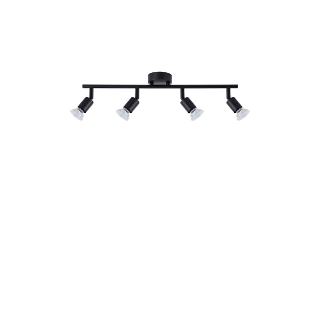 Satin Black Metal LED GU10 4x5 Watt 230 Volt IP20 Bulb Excluded L: 51 W: 8 H: 10.9 cm 960008