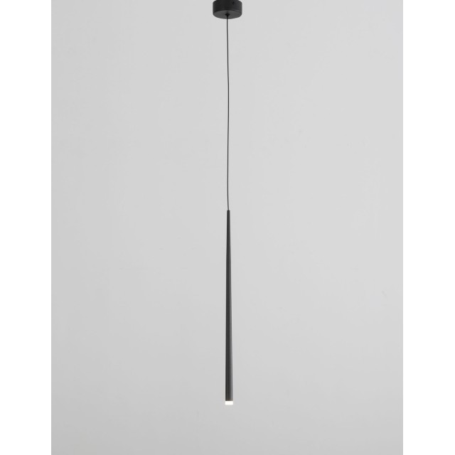 Sandy Black Aluminium & Acrylic LED 1x3 Watt 230 Volt 180Lm 3000 IP20 D: 8 H1: 51 H2: 230 cm 9601001
