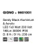 Sandy Black Aluminium & Acrylic LED 1x3 Watt 230 Volt 180Lm 3000 IP20 D: 8 H1: 51 H2: 230 cm 9601001