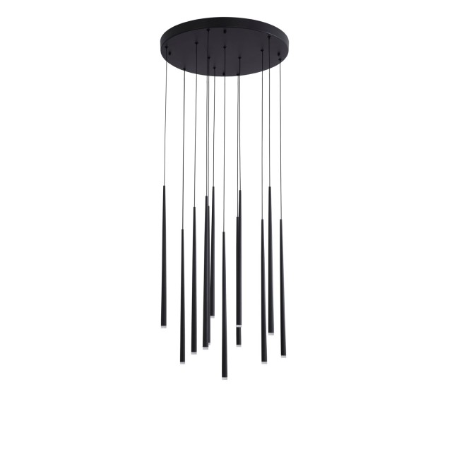 Sandy Black Aluminium & Acrylic LED 12x3 Watt 230 Volt 2280Lm 3000 IP20 D: 50 H1: 51 H2: 230 cm 9601012
