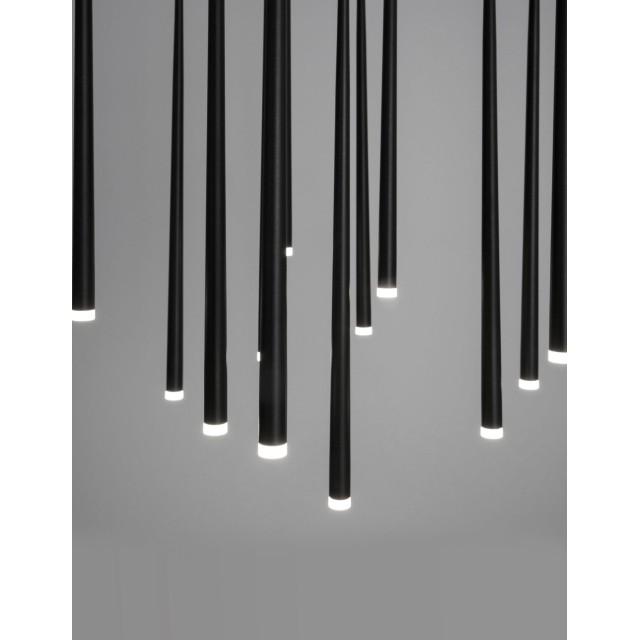Sandy Black Aluminium & Acrylic LED 12x3 Watt 230 Volt 2280Lm 3000 IP20 D: 50 H1: 51 H2: 230 cm 9601012