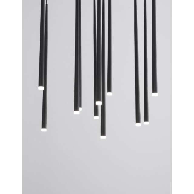 Sandy Black Aluminium & Acrylic LED 12x3 Watt 230 Volt 2280Lm 3000 IP20 D: 50 H1: 51 H2: 230 cm 9601012
