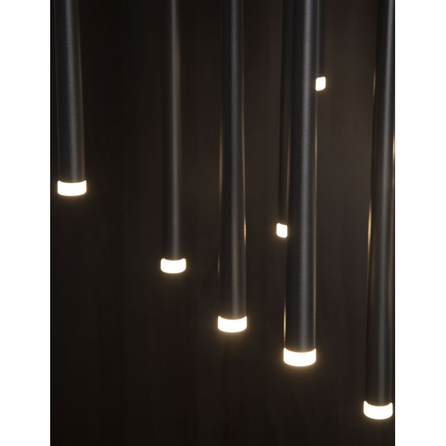 Sandy Black Aluminium & Acrylic LED 12x3 Watt 230 Volt 2280Lm 3000 IP20 D: 50 H1: 51 H2: 230 cm 9601012