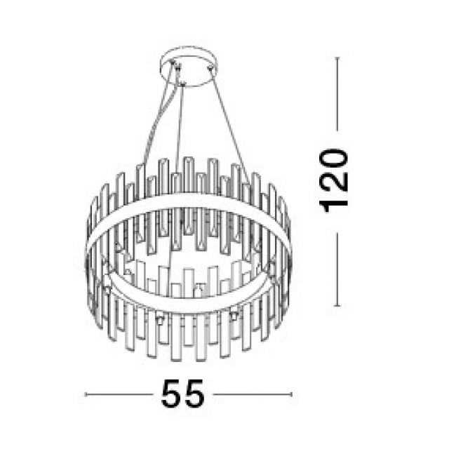 Κρεμαστό Φωτιστικό Οροφής Χρυσό Crown 9695218 Nova Luce 48 pcs