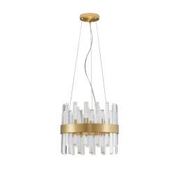 Satin Gold Metal Clear Crystal (30 pcs) LED G9 5x5 Watt 230 Volt IP20 Bulb Excluded D: 35 H: 120 cm 9695219