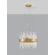 Satin Gold Metal Clear Crystal (30 pcs) LED G9 5x5 Watt 230 Volt IP20 Bulb Excluded D: 35 H: 120 cm 9695219