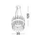 Satin Gold Metal Clear Crystal (30 pcs) LED G9 5x5 Watt 230 Volt IP20 Bulb Excluded D: 35 H: 120 cm 9695219