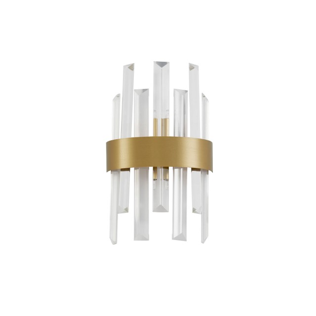 Satin Gold Metal Clear Crystal (7 pcs) LED G9 1x5 Watt 230 Volt IP20 Bulb Excluded L: 18 W: 9 H: 30 cm 9695220