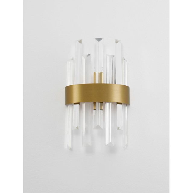 Satin Gold Metal Clear Crystal (7 pcs) LED G9 1x5 Watt 230 Volt IP20 Bulb Excluded L: 18 W: 9 H: 30 cm 9695220
