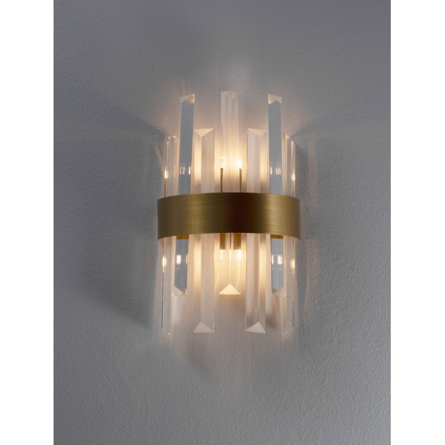 Satin Gold Metal Clear Crystal (7 pcs) LED G9 1x5 Watt 230 Volt IP20 Bulb Excluded L: 18 W: 9 H: 30 cm 9695220