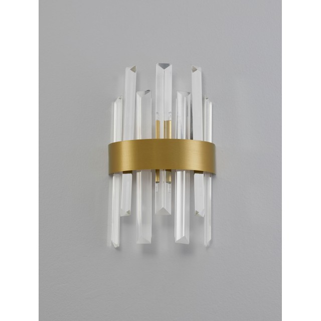 Satin Gold Metal Clear Crystal (7 pcs) LED G9 1x5 Watt 230 Volt IP20 Bulb Excluded L: 18 W: 9 H: 30 cm 9695220