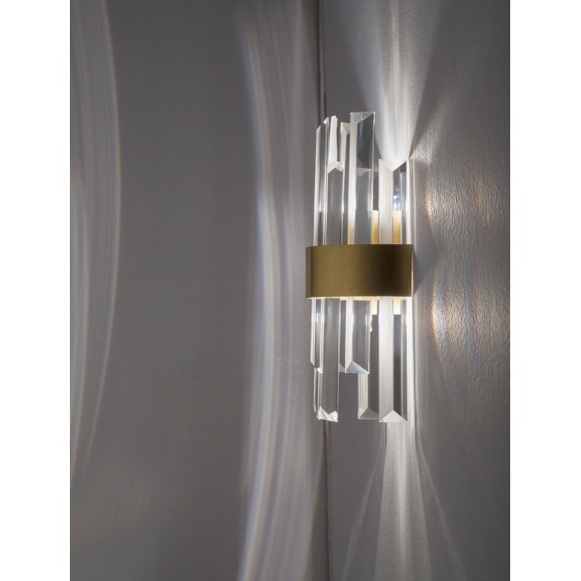 Satin Gold Metal Clear Crystal (7 pcs) LED G9 1x5 Watt 230 Volt IP20 Bulb Excluded L: 18 W: 9 H: 30 cm 9695220