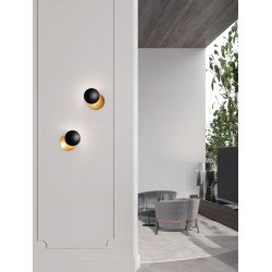 Φωτιστικό Απλίκα Εσωτερικού Χώρου με LED Πλακέτα Αλουμινίου Μαύρο Ματ Φ20 Shell 9695247 Nova Luce