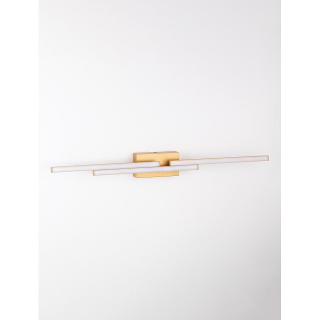 Gold Aluminium & Acrylic LED 31 Watt 220-240 Volt 2077Lm 3000K IP44 L: 96.5 W: 9 H: 10 cm