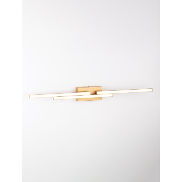 Gold Aluminium & Acrylic LED 31 Watt 220-240 Volt 2077Lm 3000K IP44 L: 96.5 W: 9 H: 10 cm