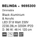 Κρεμαστό Φωτιστικό Belinda LED Μαύρο Αλουμίνιο & Ακρυλικό 9695300 Nova Luce