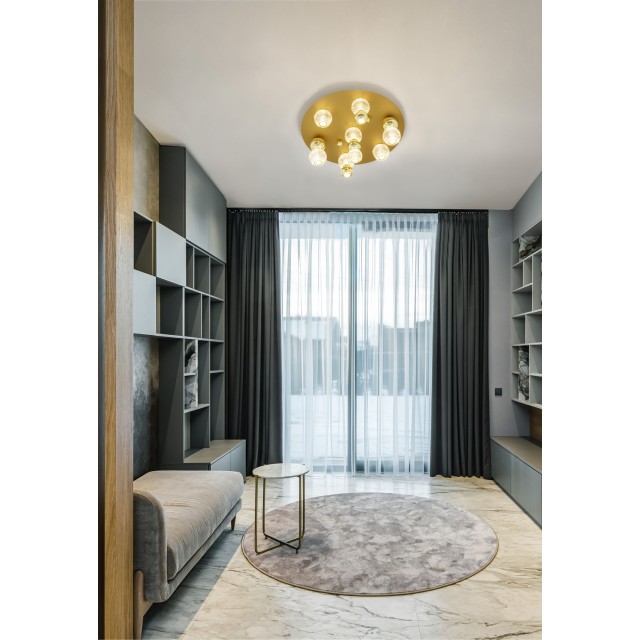 Gold Aluminium & Acrylic LED 32 Watt 230V 2349Lm 3200K IP20 D: 66 H: 30.5 cm 9695600