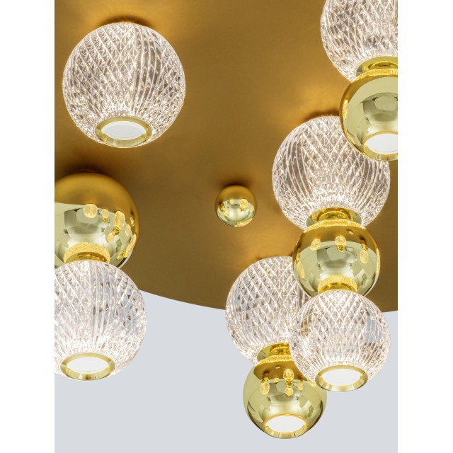 Gold Aluminium & Acrylic LED 32 Watt 230V 2349Lm 3200K IP20 D: 66 H: 30.5 cm 9695600