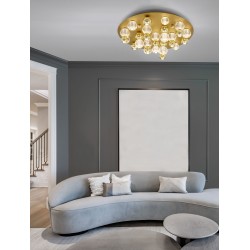 Gold Aluminium & Acrylic LED 86 Watt 230V 5171Lm 3200K IP20 D: 92 H: 32 cm 9695700
