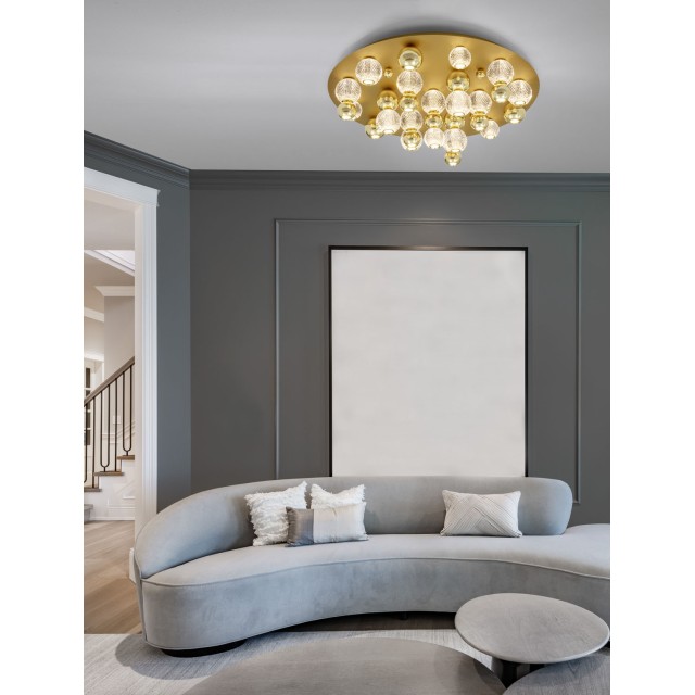 Gold Aluminium & Acrylic LED 86 Watt 230V 5171Lm 3200K IP20 D: 92 H: 32 cm 9695700