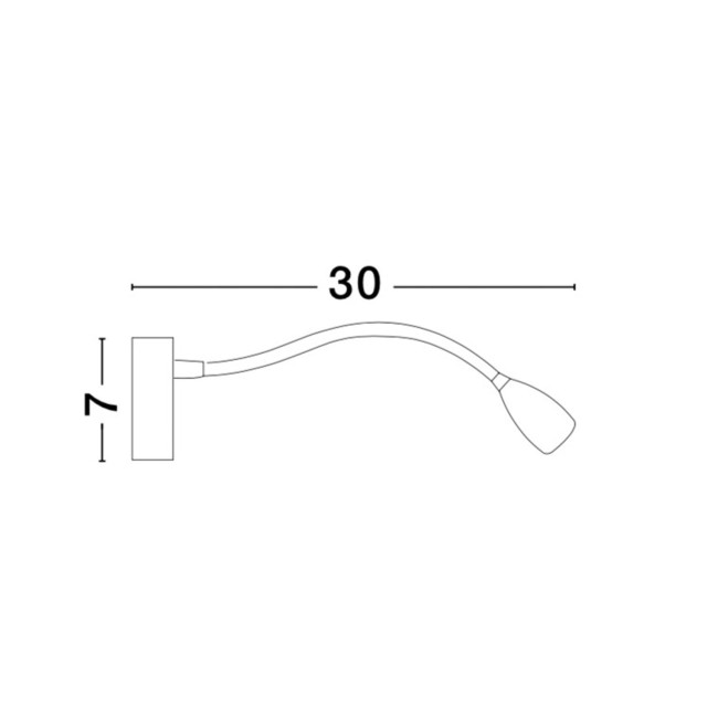 Chrome Aluminium AdjusTable Switch On/Off LED 3 Watt 190Lm 3000 IP20 D: 7 H: 30 cm 9701613