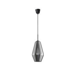 Chrome Glass Black Metal Black Fabric Wire LED LED E27 1x12 Watt 230 Volt IP20 Bulb Excluded D: 17 H1: 28.5 H2: 120 cm 9724101