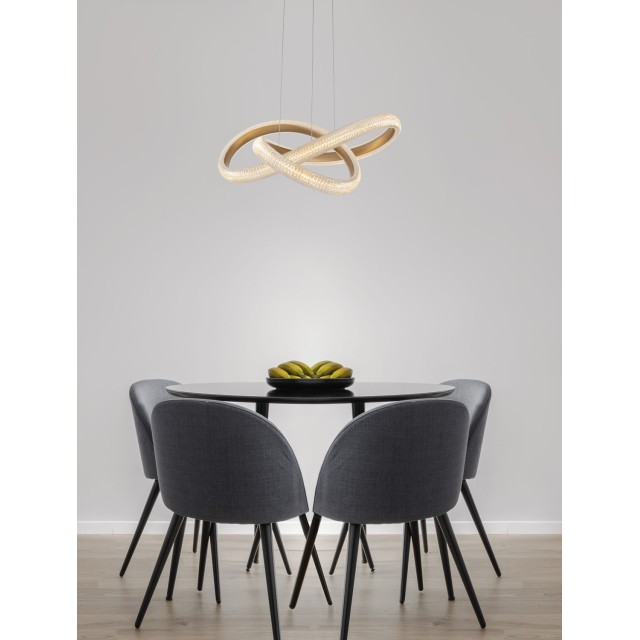 Brass Gold Aluminiun & Acrylic LED 42 Watt 230 Volt 3400Lm 3000K IP20 D: 75.5 H: 120 cm 9748155