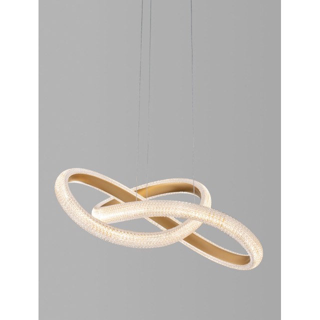 Brass Gold Aluminiun & Acrylic LED 42 Watt 230 Volt 3400Lm 3000K IP20 D: 75.5 H: 120 cm 9748155