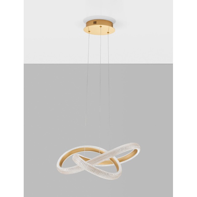Brass Gold Aluminiun & Acrylic LED 42 Watt 230 Volt 3400Lm 3000K IP20 D: 75.5 H: 120 cm 9748155